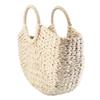Summer Handmade Straw Weave Bags Women Beach Weaving Ladies Straw Bag Wrapped Beach Bag Moon shaped Top Handle Handbags Totes