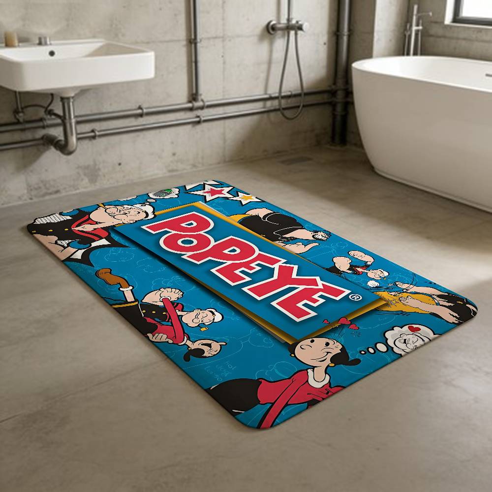 Animation P-Popeye T-The S-Sailor Kitchen Mat Kids Room Bedroom Decoration Balcony Anti-Slip Doormat Living Room Alfombra