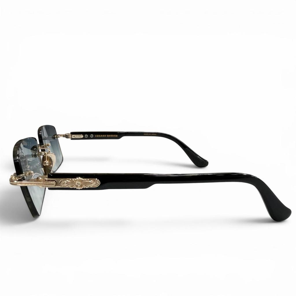 Tolle CHROME HEARTS Sonnenbrille DEEP II schwarz Herren Gebraucht