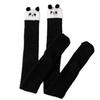 Women Cartoon Thigh High Fuzzy Slipper Socks Cute Animal Embroidery 3D Ears Over Knee Long Stockings Winter Fluffy Plush Warm Leg Warmers