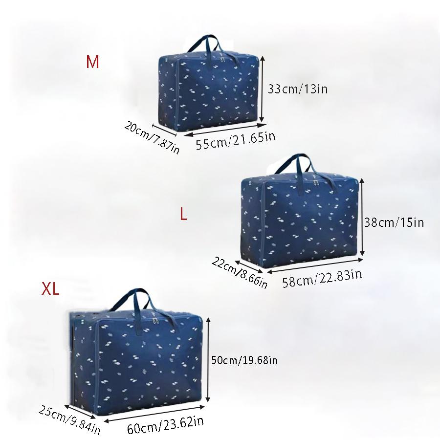 3pcs Large Capacity Quilt Storage Bag Oxford Fabric Waterproof Storage Bag Luggage Moving Bag Clothes Bag