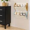 Multifunctional Plastic Folding Shoe Rack Large Capacity No Punching Wall-Mounted Shoe Rack Space Saving Door Shoe Rack Closet