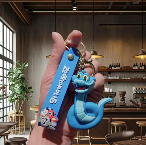 Cute  Zootopia Keychain Pvc Cartoon Character Judy Nick Chief Bogo Keyring Hanging Couples Bag Decoration Festival Gift