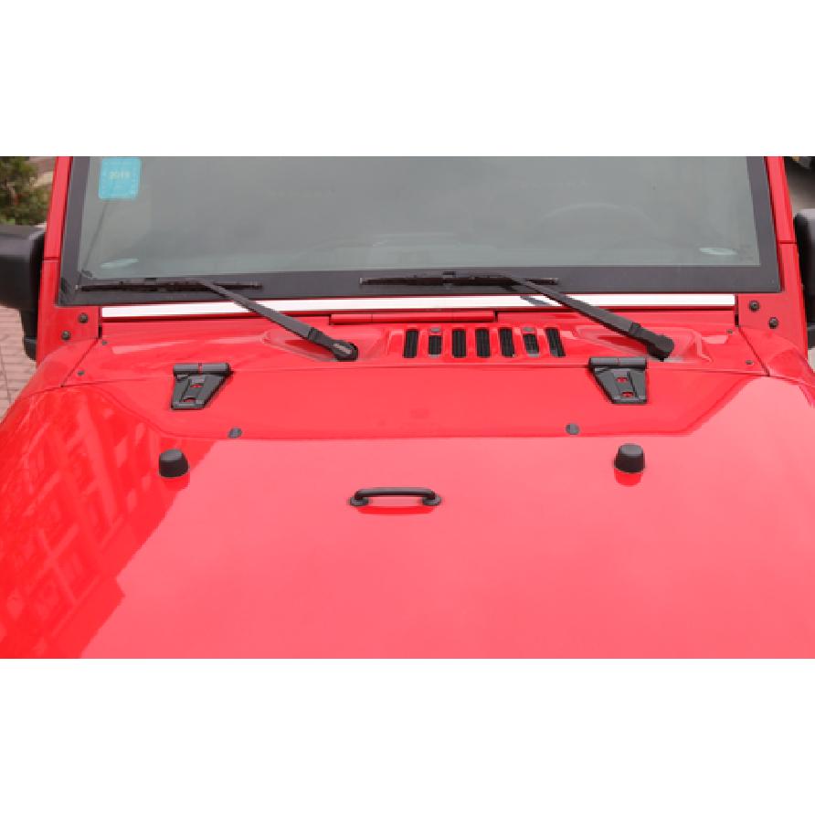 2X Engine Hood Hinge Decor Cover Trim for Jeep Wrangler JK JKU 2007-2017 Carbon