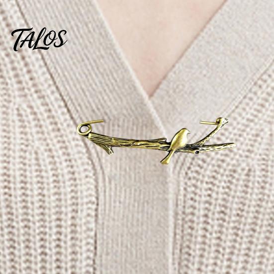 Coats Decorative Pin Vintage Bronze Safety Pin, Large Feather Bird Leaf Flower Lapel Elegant Men Women Brooch for Coats, Jackets, Hats, Bags Design