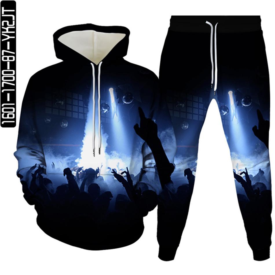 Musical Note 3D Druck Männer Trainingsanzug 2 Pcs Sets Herbst Frühling Hoody Sweatshirt + Lange Hosen Sport Weibliche Mode Kleidung anzug S-6XL