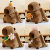 Designs Capybara Backpack Large Capacity Cartoon Animal Plush Doll Flower Bag
