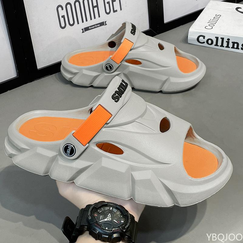 Fashion Trendy Men's EVA Slippers for Outdoor Wear New Summer Sports Beach Anti Slip Thick Sole Contrasting Color Casual Men's Sandals