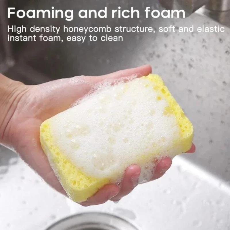 Wood Pulp Sponge Scouring Pad Kitchen Dishwashing Sponge Bathroom Cleaning Tools Dish Cleaner Household Kitchen Gadgets