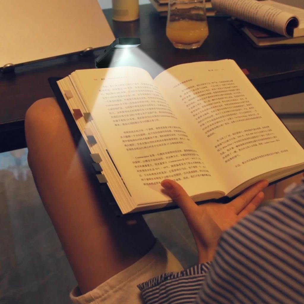 Reading Lights for Books In Bed Portable Clip On LED USB Rechargeable Lamp Eye Protection In Dual Color & 5 Brightness
