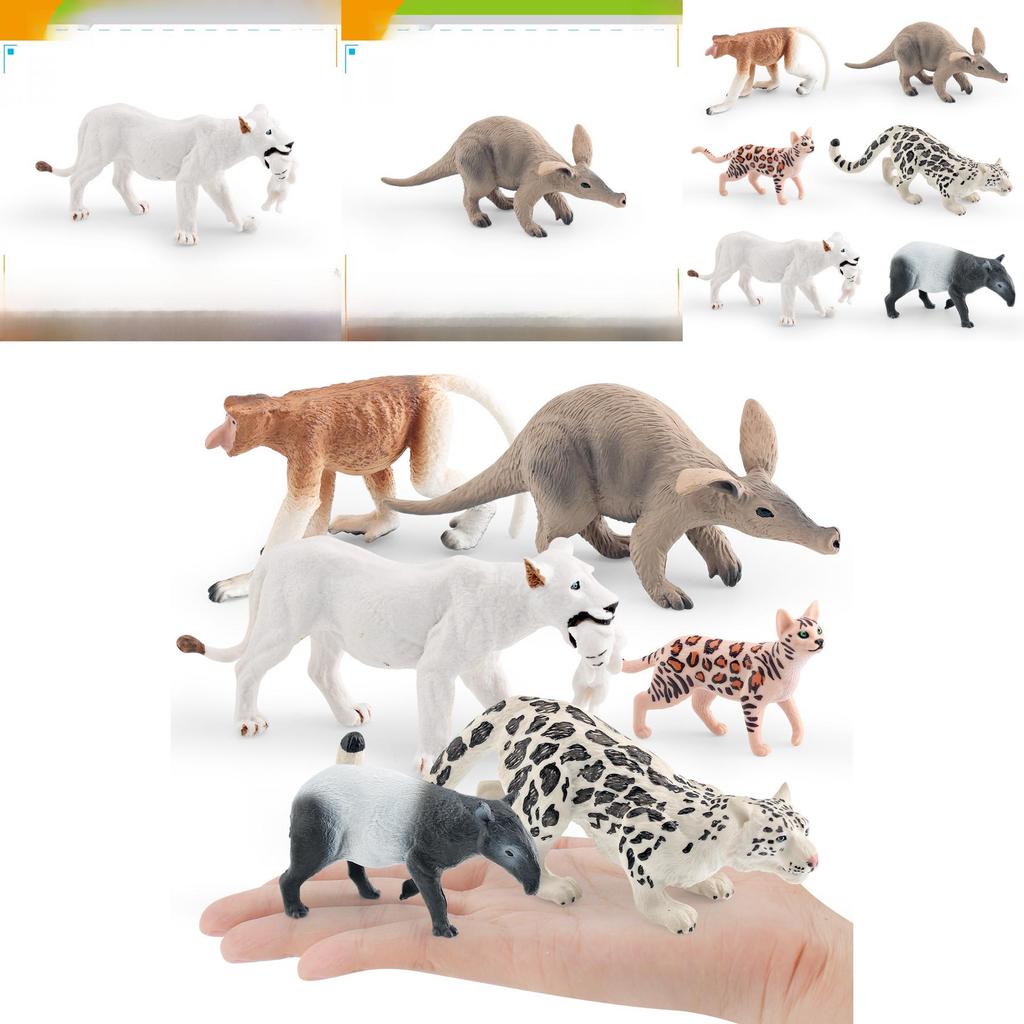 Wild Animal Pvc Model Set With Static Animal Figurines For Collector Display