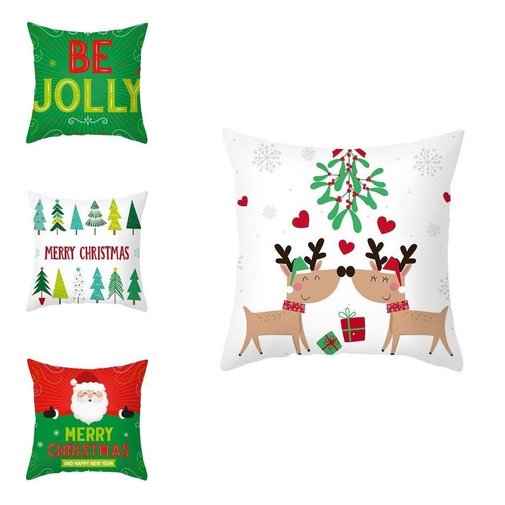 Luxuriously Soft 18 Inch Merry Christmas Cushion Cover With Santa Claus And Holiday Colors