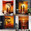 Abstract Painting African Living Cartoon Tapestry Wall Hanging Decoration Household Home Decor