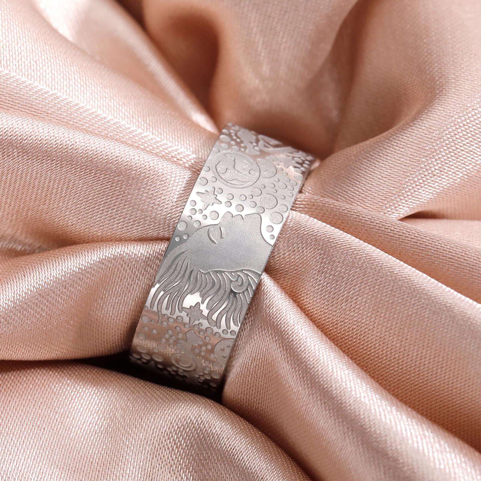 

Teamer Wide Mermaid Goddess Stainless Steel Ring For Women Minimalist Finger Ring Aesthetic Engagement Jewelry Birthday Gift 8