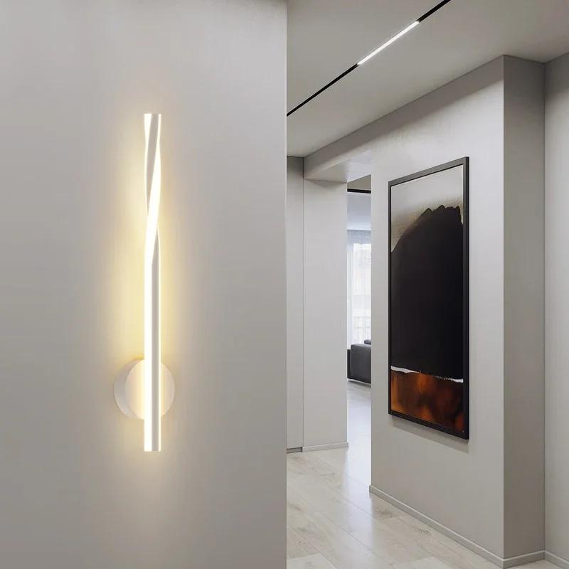 

Modern LED Long Wall Lamp Minimalist For Bedroom Wall Line Light Brackground Aisle Bedside Lamp Strip Light Home Decor Fixtures Warm White