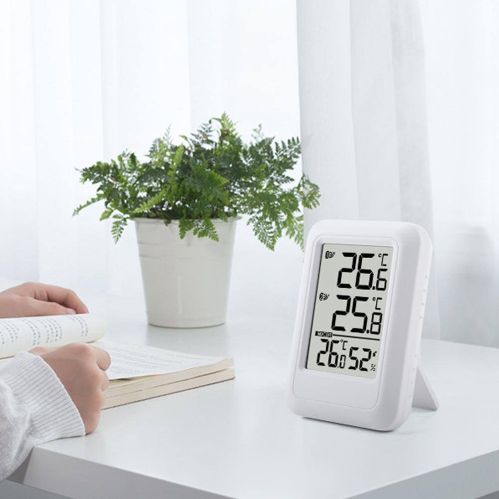 Wireless Weather Station Digital Thermometer Hygrometer Foladable Stand Inside Outside Thermometer 100m Range for Desktop