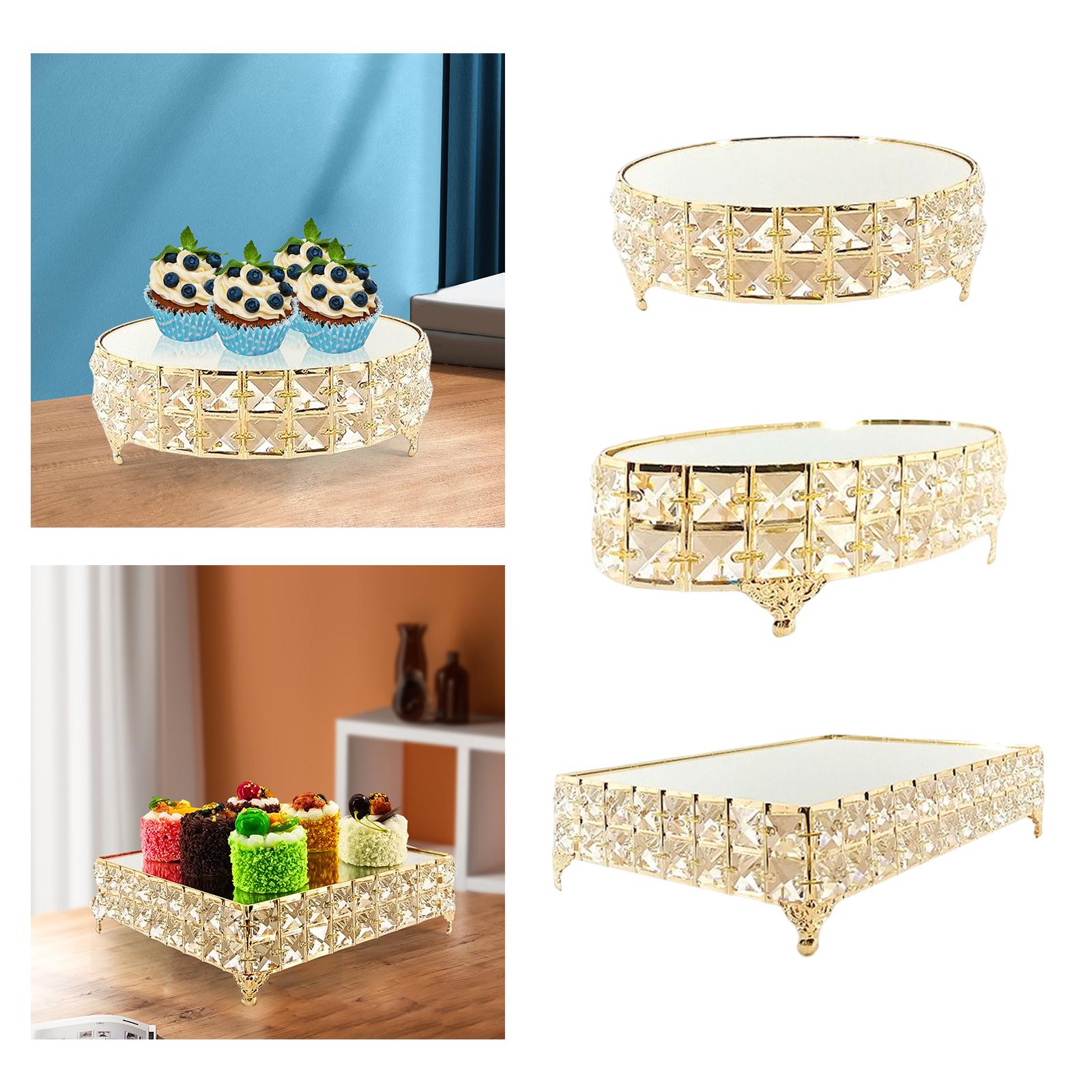 

Mirror Serving Tray Container Desktop Platter Dish Decorative Cake Stand Vanity Tray for Cookies Wedding Entrance Bedroom Decors Round 25x8cm