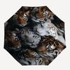 1pc Tiger Faces Automatic Open/Close Umbrella - Compact Travel Umbrella with 8-Rib Durable Frame, Lightweight & Portable Design, Commuting, Beach