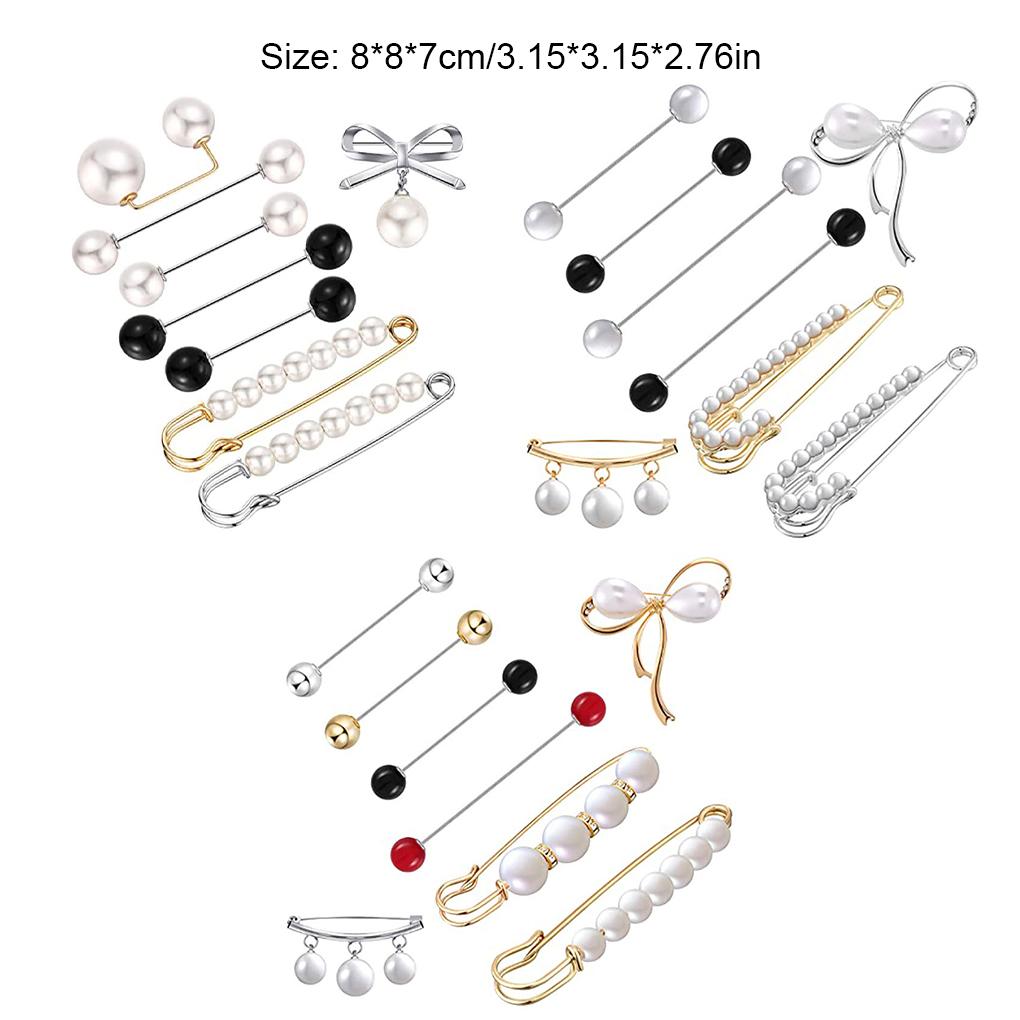 Brooches Bowknot Pearl Vintage Style Knot Lapel Pins Clothes Gold Silver Jewelry Sweater Clips Girls for Clothing Bag Craft