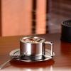 Double Walls Insulated Coffee Mugs with Saucer and Spoon for Home Hot Milk