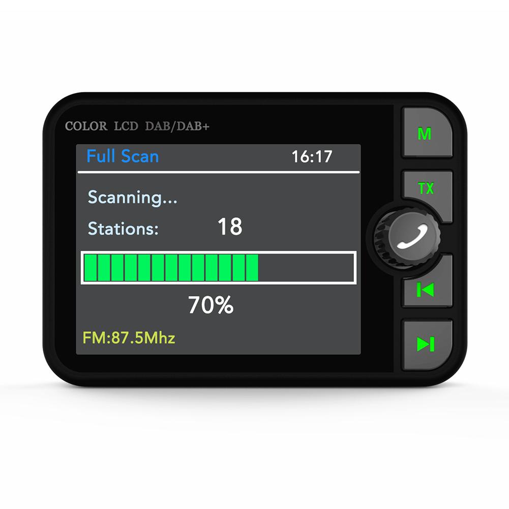 Stereo MP3 FM Transmitter 2.4 Inch LCD Color Screen Digital Radio Bluetooth-compatible 5.0 DAB Radio Receiver Hands-free for Car