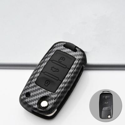 Carbon Fiber Abs Car Key Cover Case For Volkswagen Vw Polo Tiguan Passat B5 B6B7 Golf Eos Scirocco Jetta Mk6 Octavia Accessories