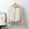 Winter Lightweight Down Jacket Women's Short Hooded Lightweight Thin White Duck Down Plus Size Jacket