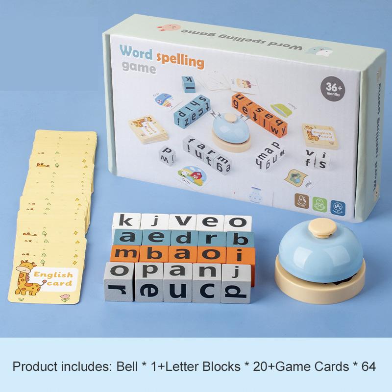Creative Wooden Spell Word Toy Letter Cognitive Challenge Memory English Word Game Learning Educational Toy For Children Kids