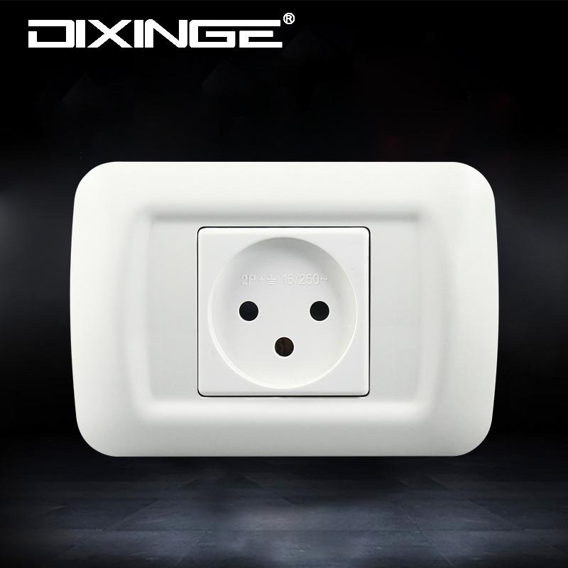 Israeli Type 118 White Single Gang 3-Pin 16A Wall Socket