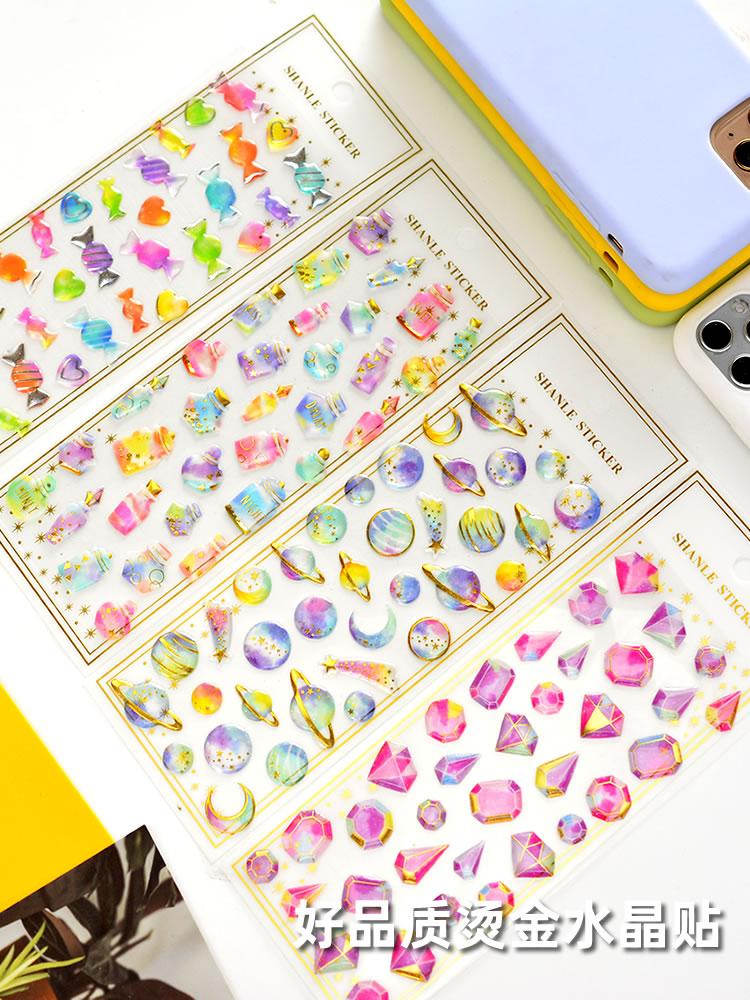 

1pcs/1lot Kawaii Stationery Stickers Gemstones and diamonds Junk Journaling Decorative Mobile Scrapbooking for stickers