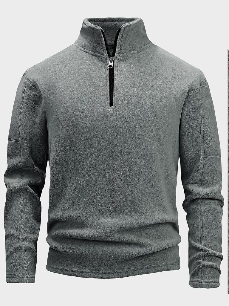 2025 Men's Trendy Stand-up Collar Half-Zip Fleece Sweatshirt for Autumn/Winter