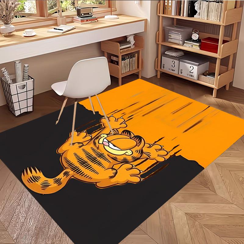 Garfield Print Rug, Washable Floor Carpet, For Entryway Dorm Laundry Room Office Study, Home Decor Birthday Christmas Gift