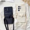 Love Case for Samsung Galaxy S25 Ultra S26 S22 S23 S24 Plus S20 FE A56 Stand Strap Wallet Card Slot Crossbody Lanyard Soft Cover