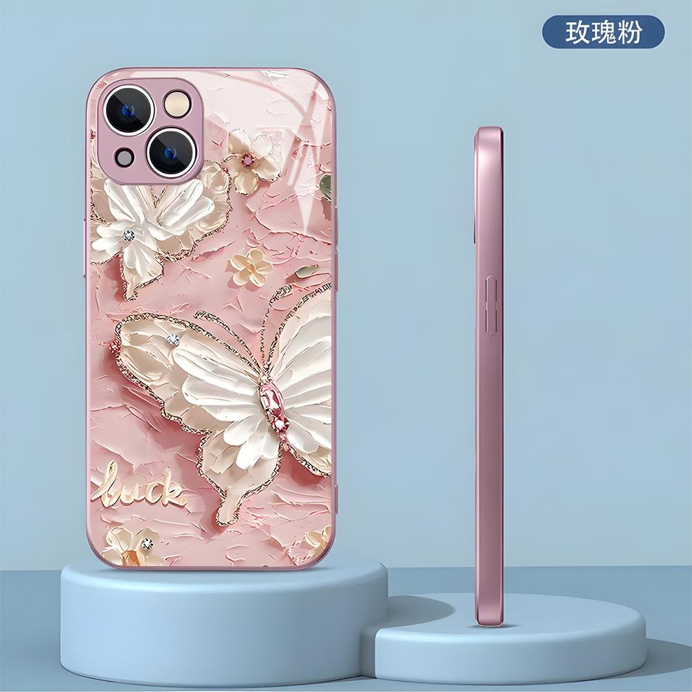 Three-dimensional Oil Painting Wind Butterfly Apple 13promax Mobile Phone Case iPhoneAIRUV Painted Mobile Phone Case