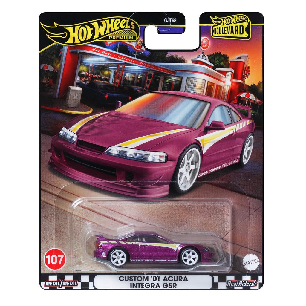 Hot Wheels Boulevard Custom '01 Acura Integra GSR Vehicle Toy, Purple, HRT77, for Ages 3 and Up