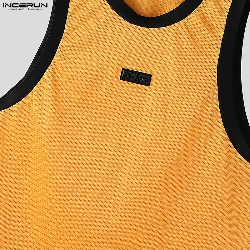 INCERUN Men Round Neck Sleeveless Casual Sport Loose Tank Tops Undershirts