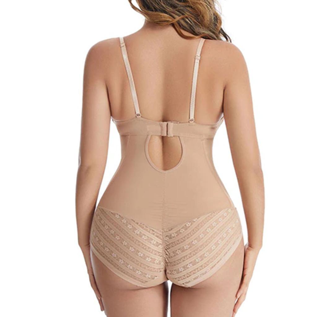 Women's Backless Shapewear Built-in Bra Underwear Tummy Control Bodysuit Butt Lifter Faja Lace Body Shaper  Seamless Camisole Bodysuits