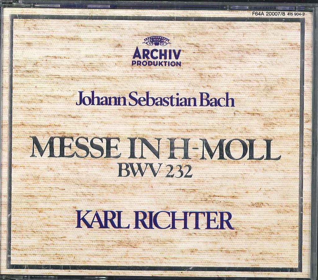 CD KARL RICHTER - Bach Messe In H-moll Bwv232 F64A200078 POLYDOR Japan Classical Used