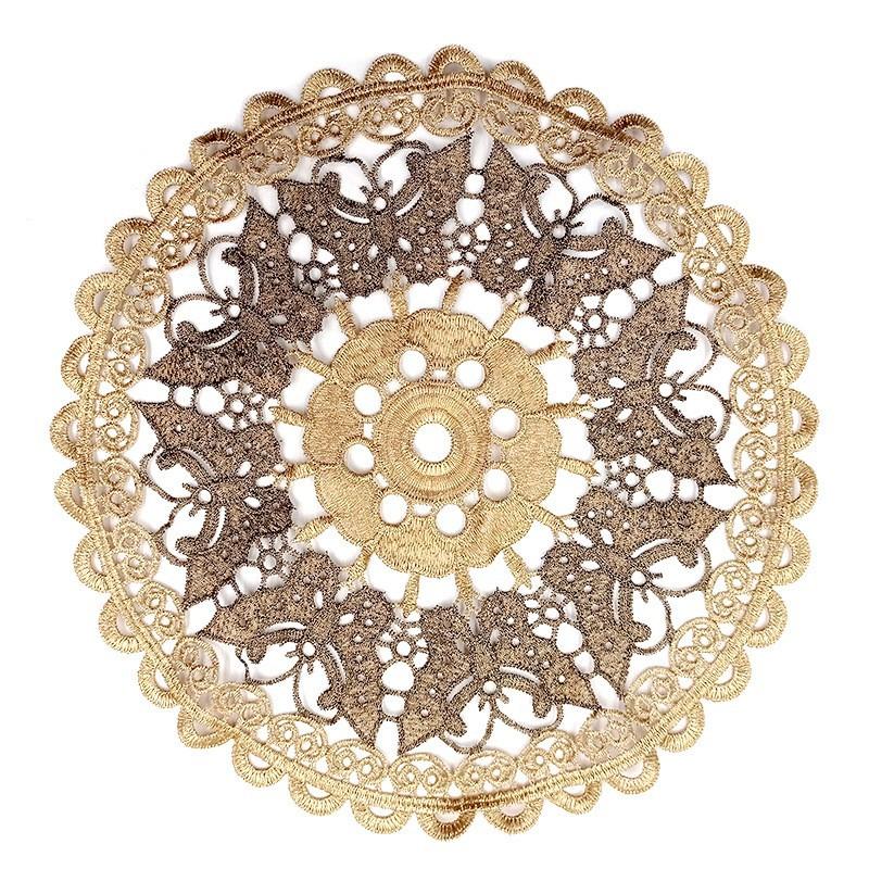 Lace Embroidery Cloth Water Soluble Flower Table Cloth Tablecloth European Fabric Coffee Table Cloth Throw Pillow Embroidery Round Cushion