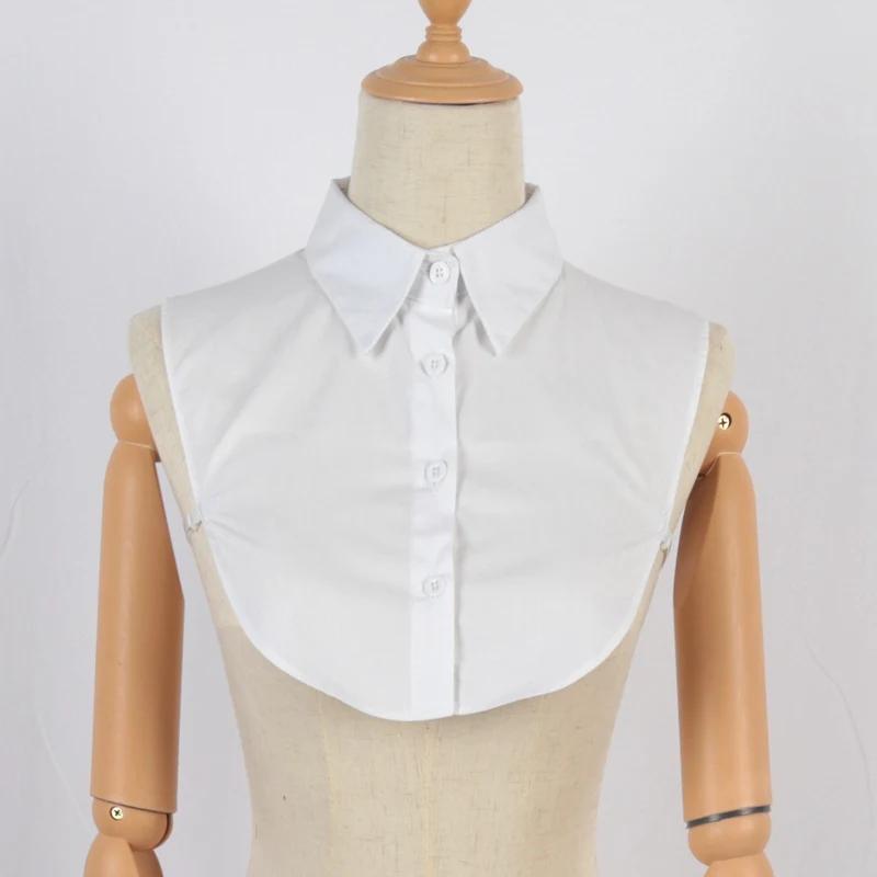 Damen Frühling Herbst Baumwolle Weiß Vertikal Kleiner Umlegekragen Vielseitiges Hemd Pullover Mode Falschkragen Kleidung Accessoires
