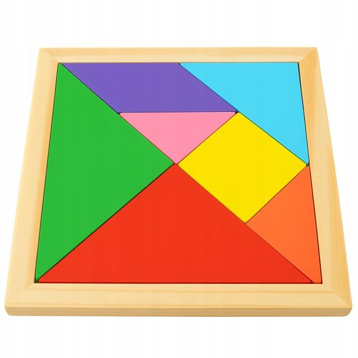Tangram Mini Gra Logiczna Układanka Kreatywna Klocki Drewniane Puzzle