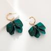 Elegant Flower Petal Leaves Drop Earrings Colorful Boho Style Tassel Dangle Earrings Irregular Hook Eardrop Gifts