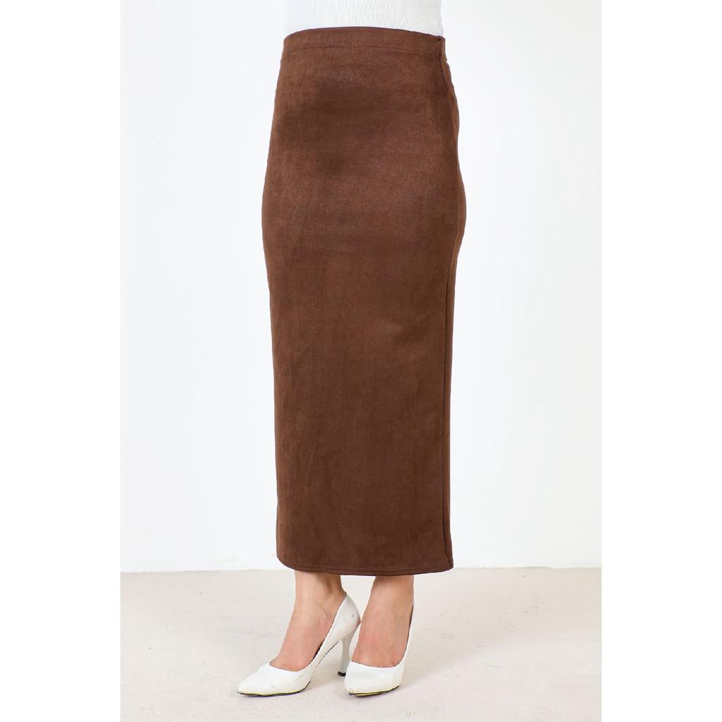 Suede Pencil Skirt Tsd0034 Brown