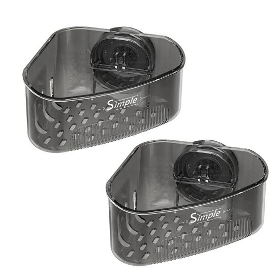 2Pcs Sponge Holder Kitchen Sink Storage Organizer Large Capacity Drain Hole Design Easy to Install Triangle Sink Strainer Rack