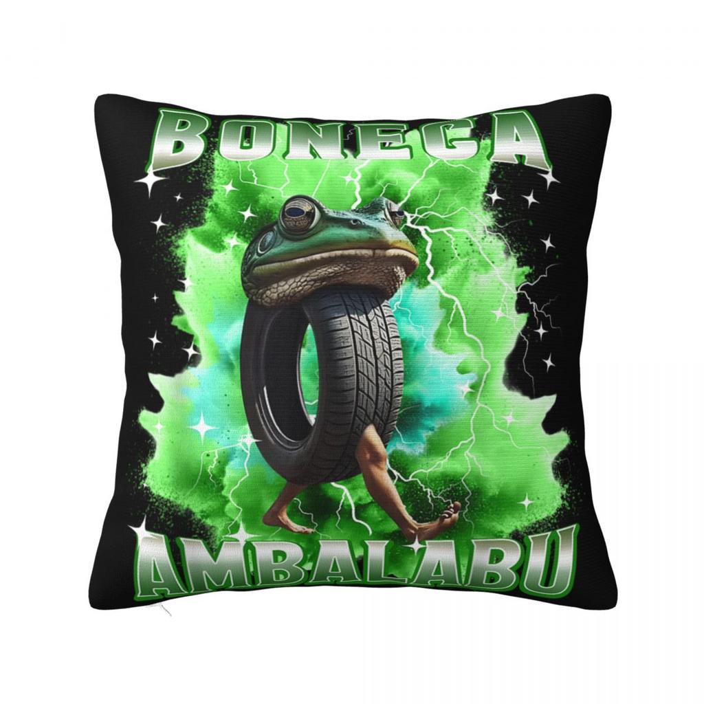 Boneca Ambalabu Italian Brainrot Meme Frog Pillowcase Printed Fabric Cushion Cover Gift Throw Pillow Case Cover Home Zippered