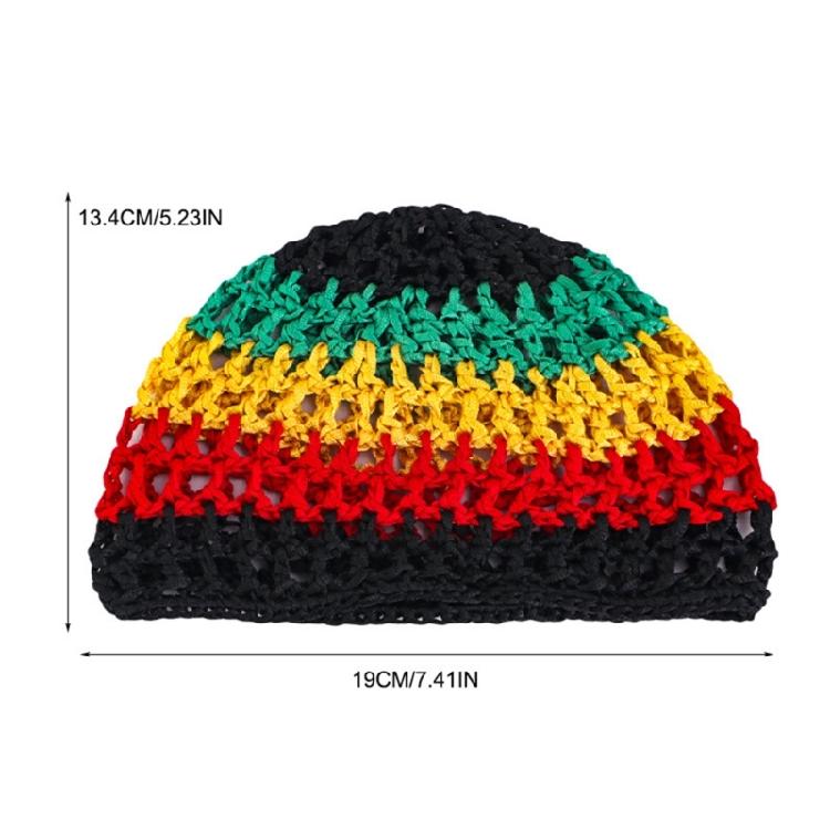 Reggae Pullover Hat Handwoven Hat with Handwoven Hair Net for Photo Pros