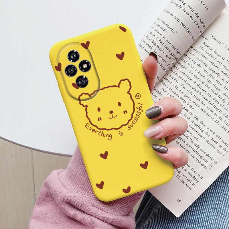Beautiful Flowers For Honor 200 Case Cute Heart Leopard Print Cover Soft Silicone Matte Protective Funda For Honor 400 Lite Pro