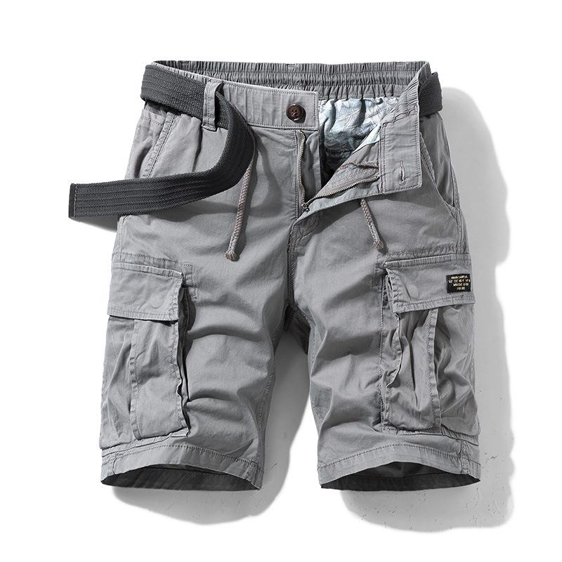 Herren Baumwolle Multi-Taschen Lässige Elastische Shorts 36