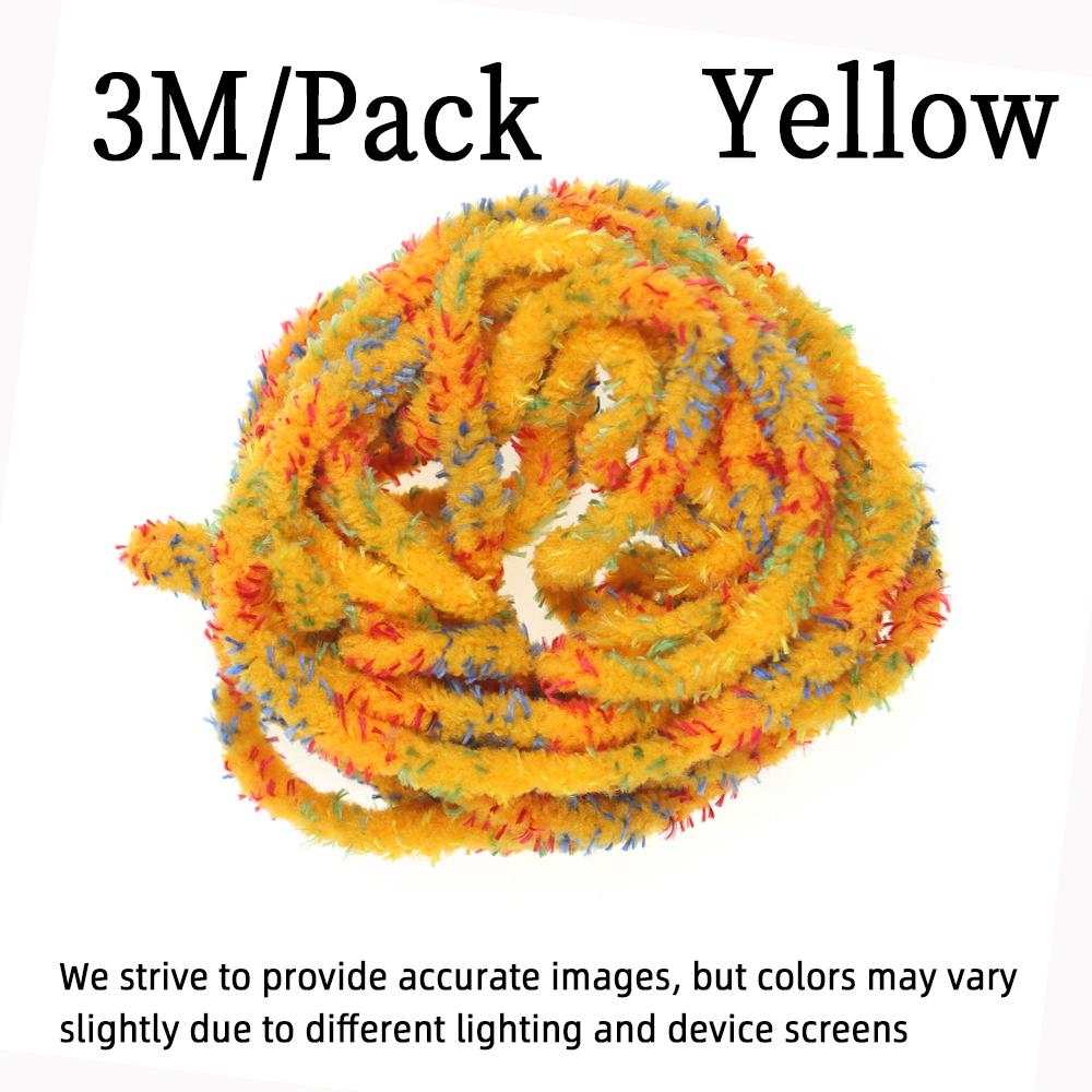6~7mm 3M/Pack Fly Tying Material Mottled Mop Chenille for Stone Flies Emerging Caddis Nymphs Larvae Woolly Bugger