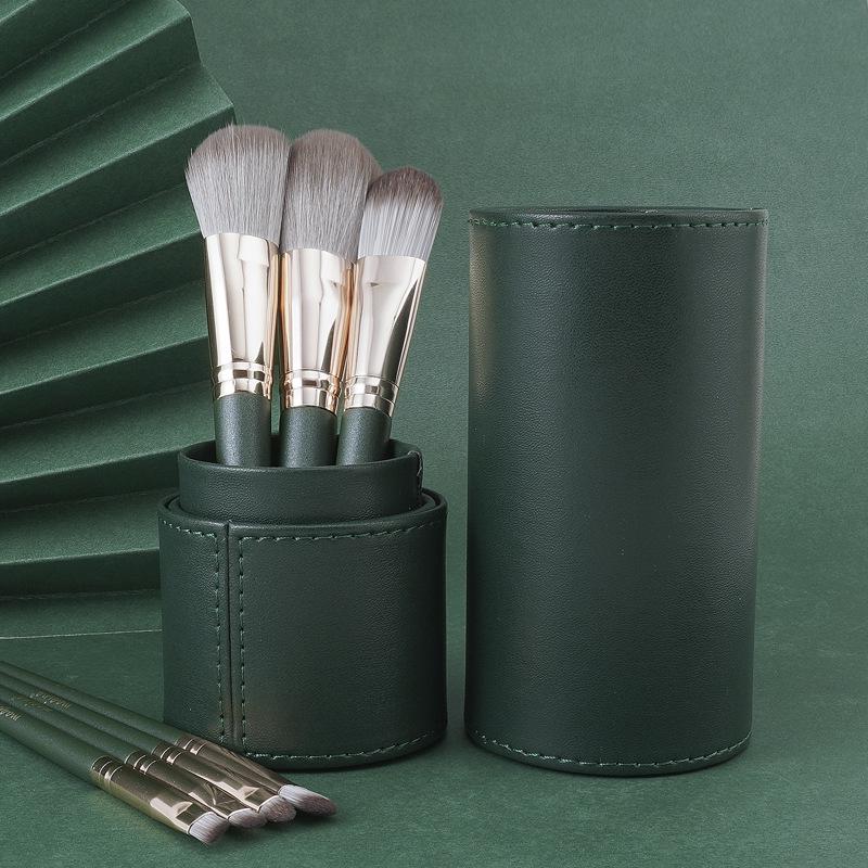 Grünes Wolken 14-teiliges Make-up Pinselset: Lidschatten-, Puder-, Foundation-, Rouge- und Nasenschatten-Werkzeuge